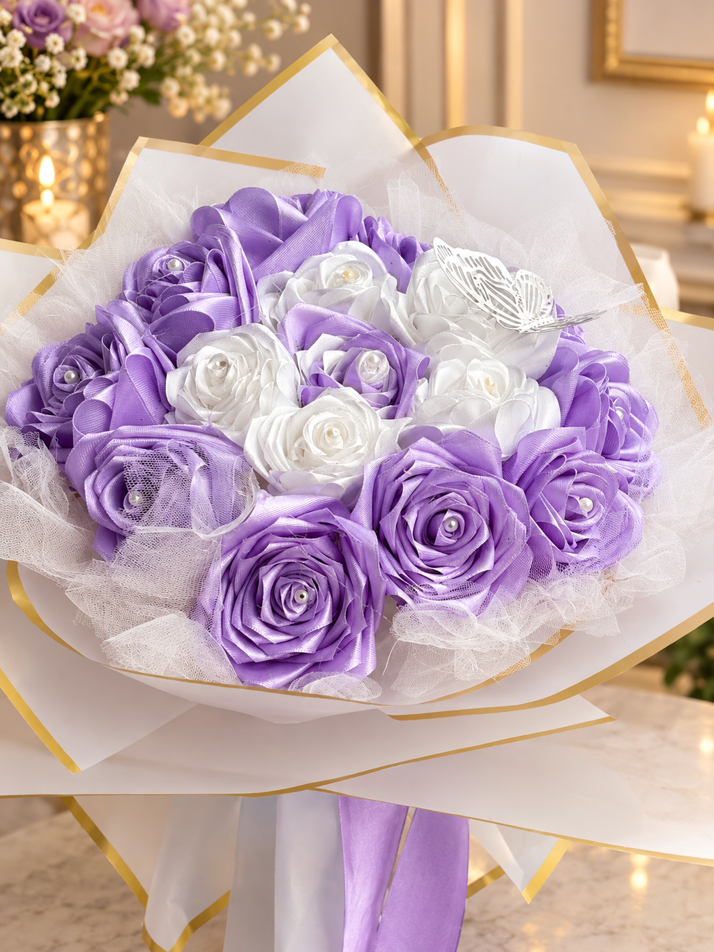 LAVENDER & WHITE CLASISIC BOUQUET