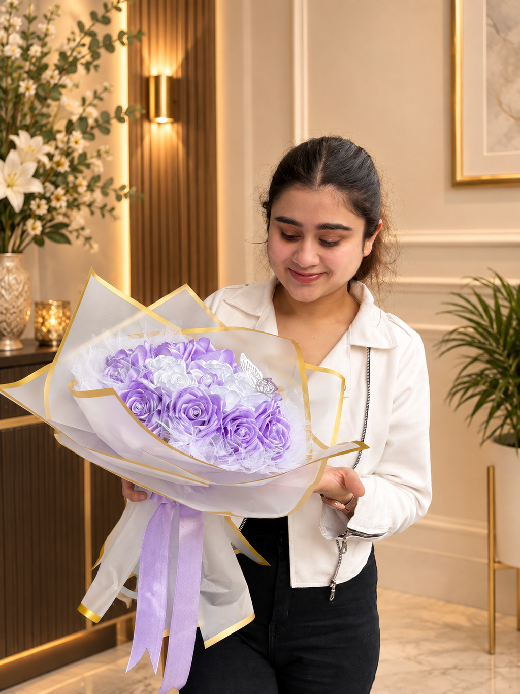 LAVENDER & WHITE CLASISIC BOUQUET