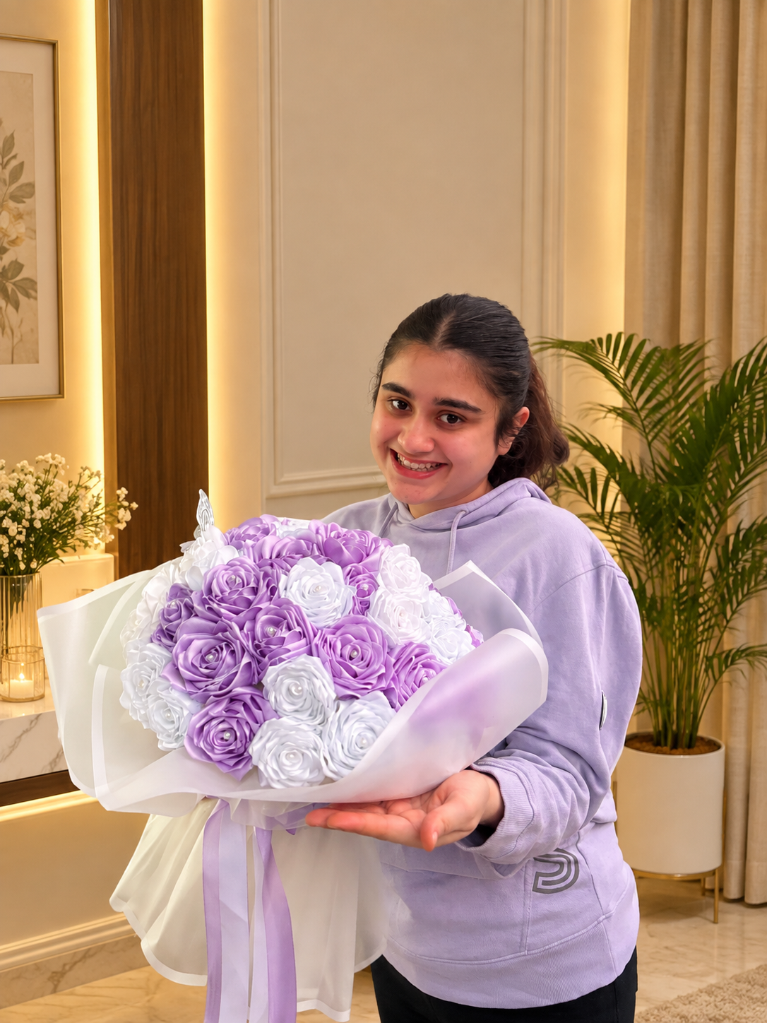 LAVENDER AND WHITE ROYAL BOUQUET